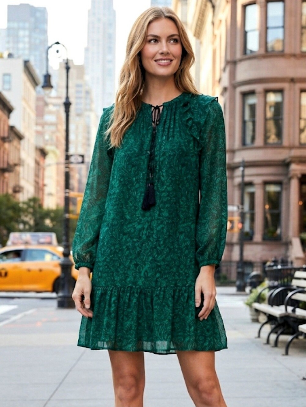 Rebecca Minkoff Charlize Green Paisley Shift Dress Size Medium